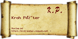 Kroh Péter névjegykártya